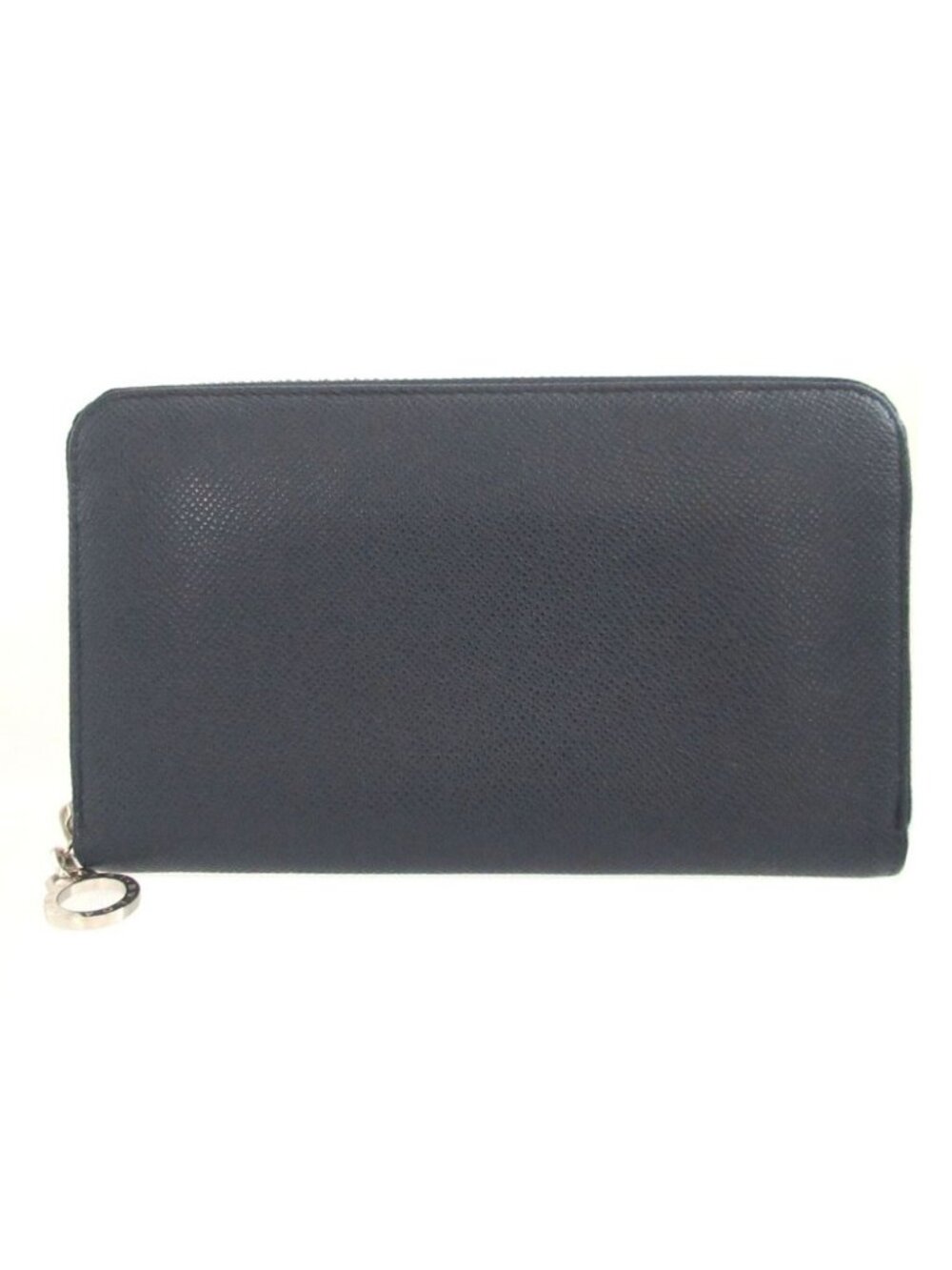 Bvlgari Leather Navy Zip Around Wallet